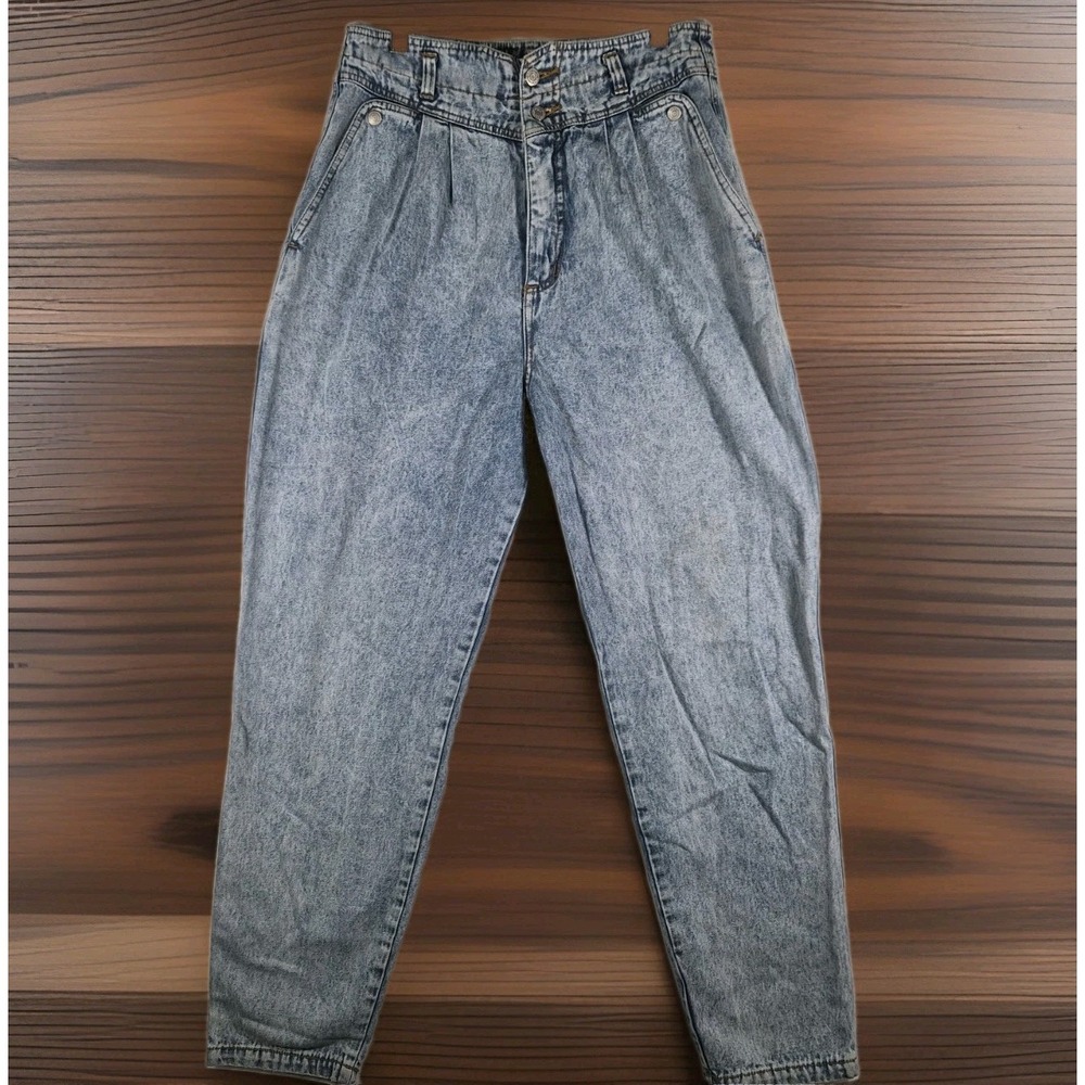 Vintage 80s Jordache Acid Wash High Rise Tapered Jeans Women's Size 10